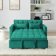 thumbnail image 3 of Versatile 54.33" Foldable Sofa Bed with 3 Adjustable Positions, Modern Velvet Design for Overnight Guests & Living Room Comfort (Green), 3 of 9