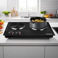 thumbnail image 3 of CUSIMAX 1800W Portable Double Burner Hot Plate – Stainless Steel Countertop Electric Cooktop with Dual Cast Iron Heating Plates, Easy-to-Clean Design, Upgraded Version, 3 of 8