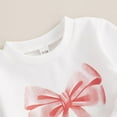 thumbnail image 6 of Ugoldhm Toddler Girls Sweatshirt and Jogger Set Bow Printed 2 Piece Set Spring Fall Clothes, 6 of 8
