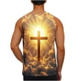 thumbnail image 4 of SGFCWSX Mens Tank Tops Graphic Sleeveless Shirts Breathable Lightweight Beachwear for Vacation Casual Wear Gold Size M, 4 of 6