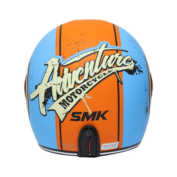 CASCO SMK RETRO AZUL NARANJA ADVENTURE MA571 CERRADO azul XL SMK CASCO RETRO Walmart en linea