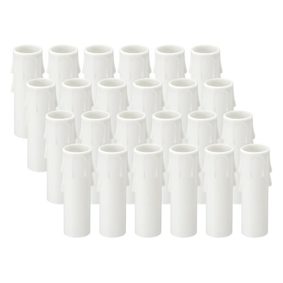 Uxcell 2.6 Inch Tall Candle Covers Sleeves, 24Pcs Plastic E12 Chandelier Socket Sleeves, White