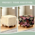 thumbnail image 6 of Jiueut Hibiscus Palm Leaf Print Ottoman Slipcover, Jacquard Polyester Stretch Fabric Square Folding Storage Stool Ottoman Cover Furniture Protector for Indoor Living Room, 6 of 7