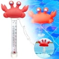 thumbnail image 2 of Floating Pool Thermometer Crab Design Large Display Easy Read Temperature Gauge for Swimming Pool Spa Hot Tub Fish Tank Water Monitoring with Attachment Rope, A Crab Thermometer, 2 of 6