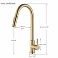 thumbnail image 3 of Senlesen Brushed Gold Kitchen Faucet Pull Out Sprayer Sink Mixer Tap, 3 of 10