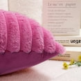thumbnail image 3 of 2pcs Valentine's Day Couch Decorative Throw Pillow Covers Fluffy Throw Pillows Faux Fur Plush Soft Fluffy Velvet Cushion Case Cozy Fuzzy Striped Pillowcase Home Decor for Bed Sofa Living Room-HotPink, 3 of 6