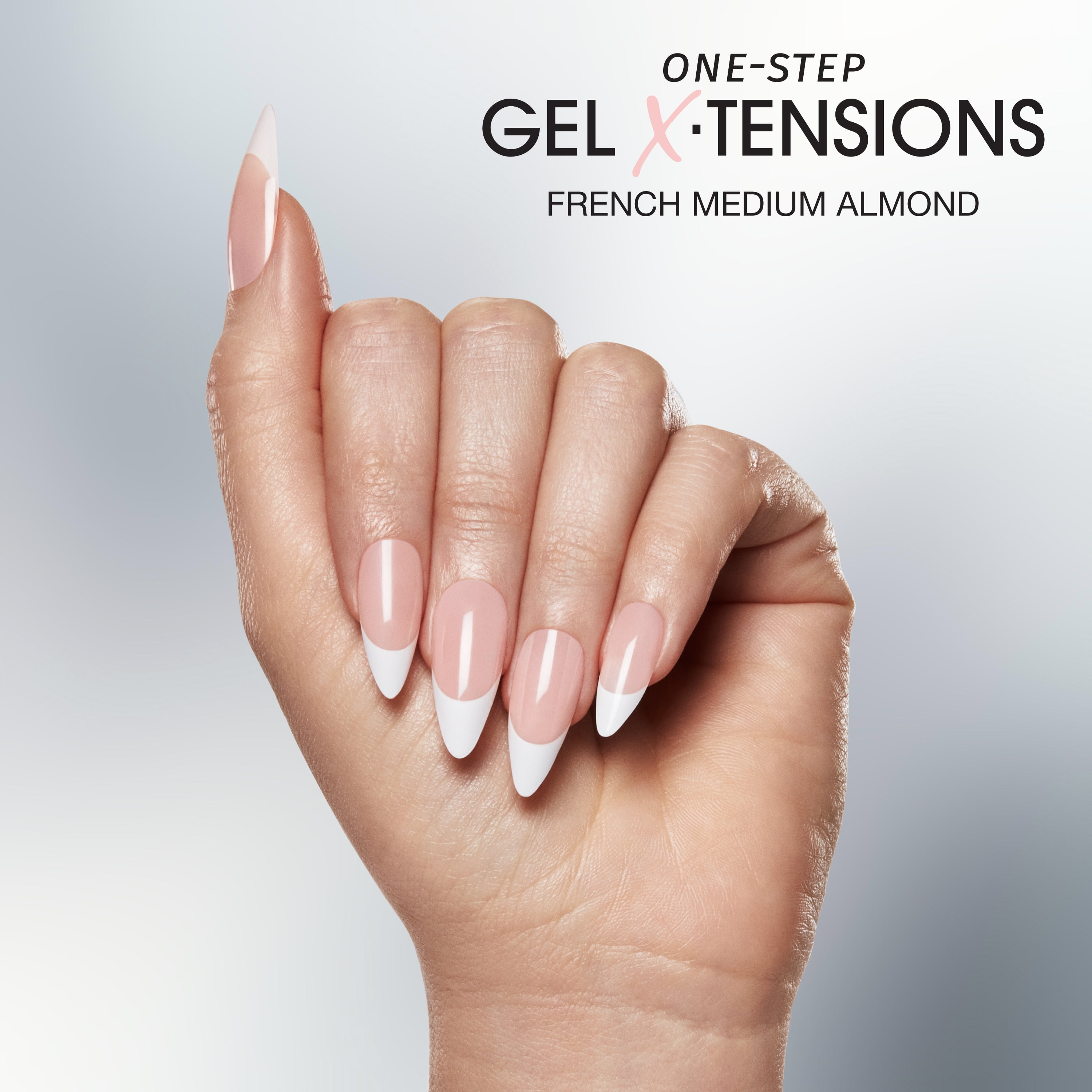 Salon Perfect Artificial Fake Press On Nail Tips, 304 Gel X-Tension, French, Medium Almond, File, and Glue Included, 120 Nails