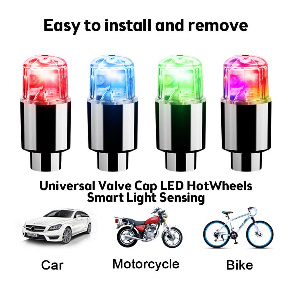 Capuchons de roues de voiture, 1 paire, lumières décoratives pour moyeu de  roue de bicyclette, Valve de pneu fermée LED, accessoires automobiles -  AliExpress