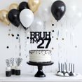thumbnail image 4 of Brocha negra con purpurina ZACHAKO para decoración de tartas I'm 27 Happy 27th, 4 of 7