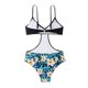 thumbnail image 3 of Gibobby Trajes de baño mujer una pieza Traje de baño Estampado sexy Relleno Trajes de baño florales para mujer Sujetador estampado Traje de baño Ropa de (Azul,CH), 3 of 5