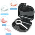 thumbnail image 2 of Orthodontic Dental Retainer Case Mouth Guard Holder Box with Aligner Removal, Silm False Teeth Container Travel Partial Denture Case with Vent Holes - Compact & Portable, Black and Rose Red, 2 of 8