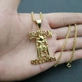 thumbnail image 5 of New Nightclub Rhinestone Records Prisoner Pendant Hip Hop Death Row Chain 14K Yellow Gold Men Necklace Jewelry, 5 of 6
