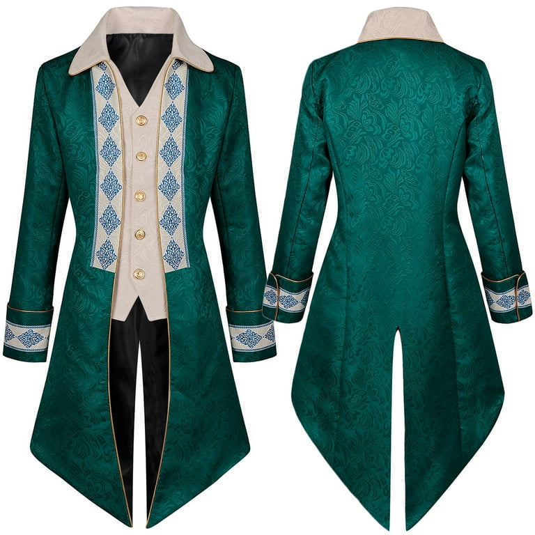 Wyongtao Black and Friday Deals Mens Vintage Tuxedo Jacket Tails Slim Fit Tailcoat Dress Coat Swallowtail Dinner Party Wedding Blazer Suit Jacket Green M Walmart