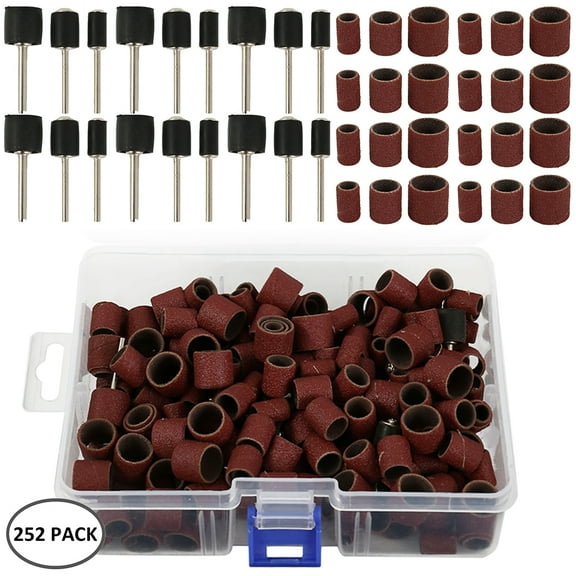 Fznkrag 252X Drum Sanding Kit For Nail Drill Bits Accessories Dremel Rotary Tool Box