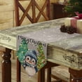 thumbnail image 3 of Table Runner Dresser Scarves Merry Christmas Penguin Xmas Tree Cotton Linen Burlap Table Cover Winter Snowflake on Gray Table Runners for Family Kitchen Dining Holiday Party Banquet Decor, 3 of 5
