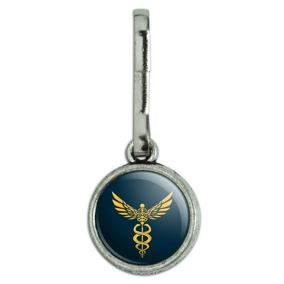 Caduceus Medical Symbol Doctor Nurse EMT Antiqued Charm Clothes Purse Suitcase Backpack Zipper Pull Aid