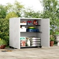 thumbnail image 2 of Indoor/Outdoor Storage Cabinet Waterproof, 34"x15"x34" Plastic Outdoor Storage Box for Garden Balcony Bathroom, All Weather Outdoor Storage Clearance, DIY Usage, 2 of 7