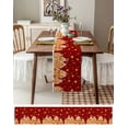 thumbnail image 3 of ERUNPONLY Christmas Red Table Runner - 72 Inch Long Winter Xmas House Star Candy Snowflake Cotton and Linen Blended Dress Scarves Farmhouse Table Runner for Kitchen Dining, Coffee Table, 13"x72", 3 of 8