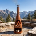 thumbnail image 2 of Sunnydaze Steel Chiminea with Built-In Log Holder - Rustic - 70" H, 2 of 10
