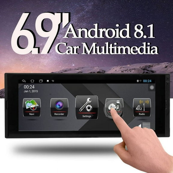 Car Radio GPS NAVI with Screen 1 DIN Car Stereo 6.9 Inch IPS MP5 Player Android 8.1 Universal