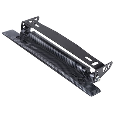 2X Black Carbon Style License Plate Frame Cover - Universal Front Or Rear - Racing_Gear