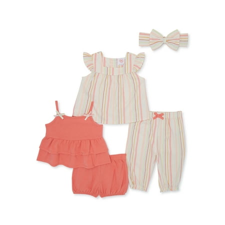 

Wonder Nation Baby Girl Ruffle Outfit Set 5-Piece Sizes 0/3-24 Months