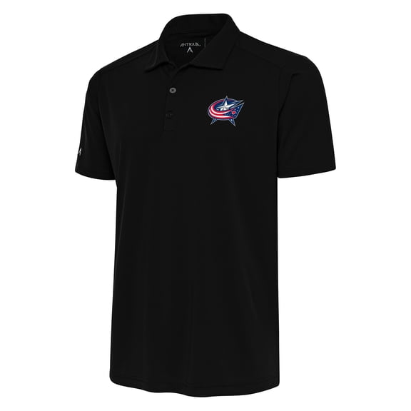 Men's Antigua Black Columbus Blue Jackets Special Edition 2.0 Tribute Polo