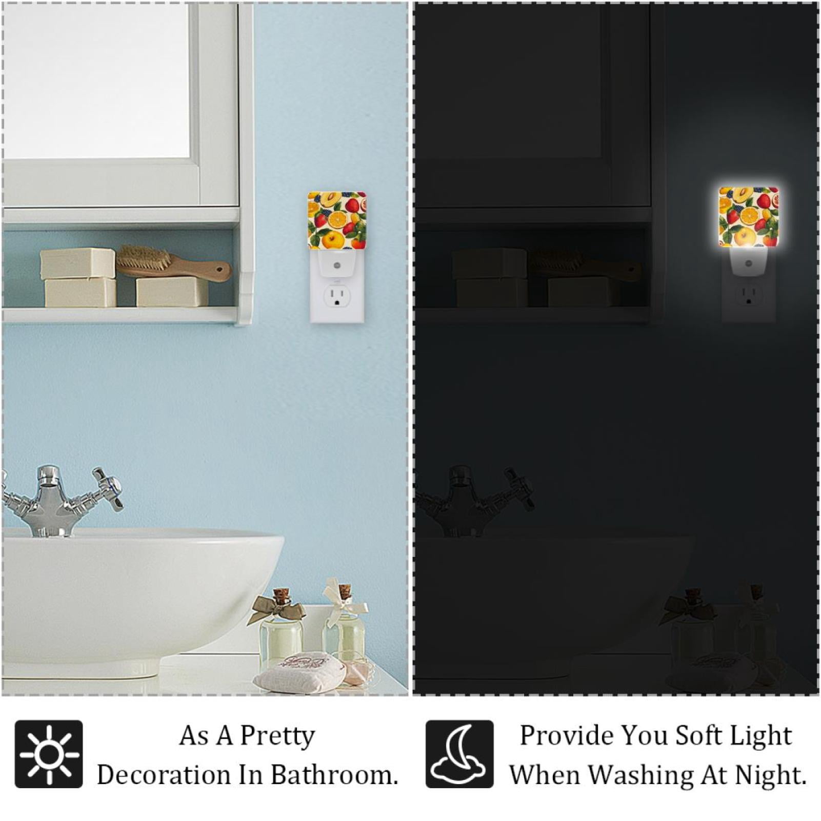 PhooArto Summer Fruit Pattern Plug in LED Night Light Auto Sensor Dusk to Dawn Decorative Night for Bedroom, Bathroom, Kitchen, Hallway, Stairs, Baby's Room, Energy Saving
