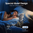 thumbnail image 5 of Desk Fan Portable Fan Rechargeable 2000mAh Personal Fan, Silent Small Table Fan Travel Fan for Sleeping with Display & 100-Speed, Desktop Fan for Bedroom Office Camping-White, 5 of 11
