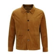 thumbnail image 5 of Winter Savings! Titcea Mens Jacket Lightweight Solid Color Long Sleeve Button Up Coats Fall Winter Warm Windbreaker Jackets with Pockets, 5 of 6