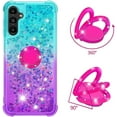thumbnail image 3 of Clear Case for Samsung Galaxy A14 5G with Kickstand for Girls Women, Liquid Glitter Sparkle Bling Cute Case Gradient Quicksand Cover for Samsung Galaxy A14 5G JB Bluish Violet, 3 of 16