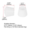 thumbnail image 2 of Rubber Leg Cap End Tip Table Pole Feet Covers Floor Protector 18mm 5/7" Inner Dia 24pcs, White, 2 of 7