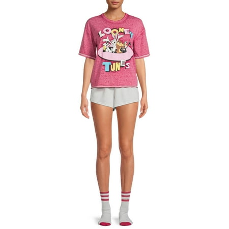 

Warner Bros. Women s Plus Size Looney Tunes 3-Piece Shorty Sleep Set