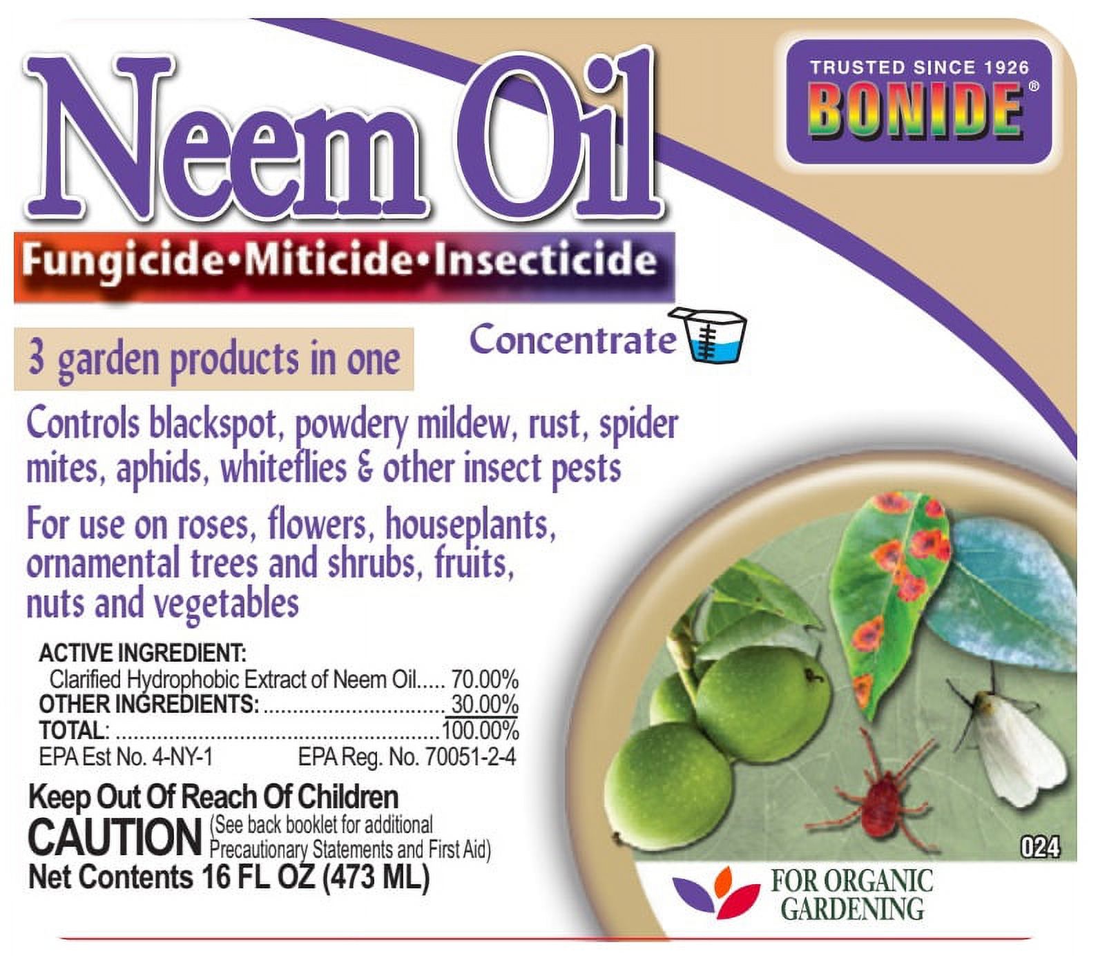 Bonide 024 Concentrate Neem Oil Insect Repellent, 16-Ounce - image 2 of 2