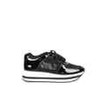 thumbnail image 2 of Fahrenheit Netted-glitter Lace-up Women's Trainer Sneaker in Black, 2 of 3