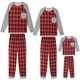 thumbnail image 1 of Pijamas de Navidad a cuadros Inspire Chic de manga larga con pantalones, conjunto de pijama familiar [Mujeres] L Rojo, 1 of 5