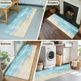 thumbnail image 5 of Blue Beige Waves 2'x6' Runner Rugs for Hallway Kitchen Bedside Non Slip Washable, Summer Beach Coastal Nautical Ocean Entryway Rug Runners with Rubber Backing, Long Carpet Runner for Laundry Room, 5 of 8