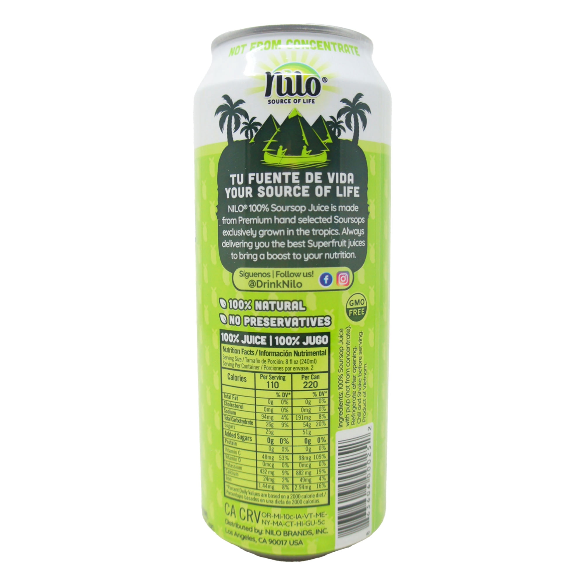 Nilo Guanabana Soursop Juice – Tropical Superfruit Drink - 16.57 FL OZ (6 Pack)