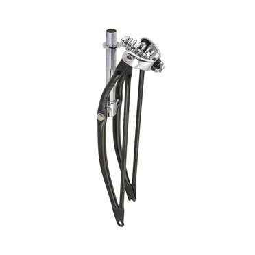 Lowrider Chrome 26" Vintage Bike Spring Fork – 1 Inch Threaded Steerer, Steel, For Custom Cruiser Bicycles