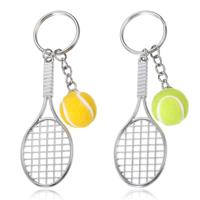 Injueey Mini llavero de raqueta de tenis, 2 piezas, moderno y práctico, ligero para entusiastas del tenis Teléfono y Comunicación