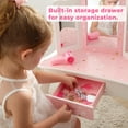 thumbnail image 3 of Teamson Kids Play Vanity Set Wooden Dressing Table with Mirror & Stool Pink/Twinkle Stars, 3 of 10
