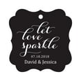 thumbnail image 1 of Darling Souvenir Custom Let Love Sparkle Mariage Suspendu Tags Customized Fancy Frame Paper Tags -Noir-50 Tags, 1 of 1