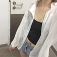 thumbnail image 3 of Summer Korean Version Loose Wild Bat Sleeve Sunscreen Shirt Female Thin Tops Long Sleeve - White, 3 of 7