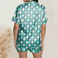 thumbnail image 4 of GDREDA Ensemble de Pyjama Ample pour Femmes, Imprimé Mignon de Pâques, Chemise à Manches Courtes Boutonnée, Ensemble de Shorts, pyjamas pour Femmes, Vert Foncé, L, 4 of 5