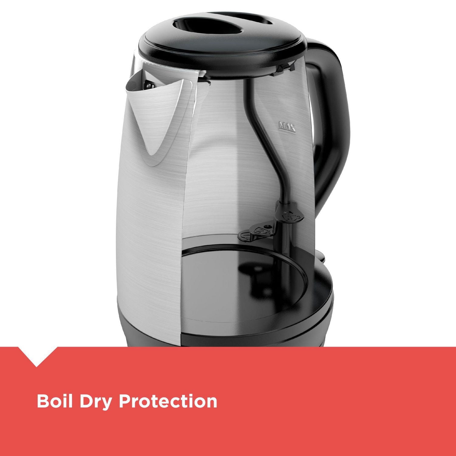 Black+Decker Bouilloire Electrique Sans Fil en Acier Inoxydable de 1,7L