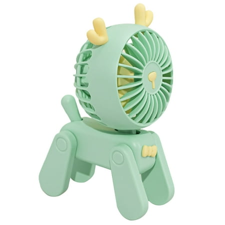 

Chicmine 1 Set Mini Fan Adjustable Three Wind Speeds Efficient Cooling Long-lasting Endurance Cartoon Dog Fawn USB Small Fan Bedroom Supply
