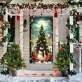 thumbnail image 5 of JeashCHAT Christmas Door Cover, 71 x 35 Inch Christmas Tree Snowman Print Front Door Cover, Christmas Party Door Decoration for Home Indoor Outdoor, 5 of 6