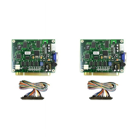 2X 60 in 1 Multicade PCB Board Arcade Game Board with 28P Cable VGA Output Arcade Game Board Horizontal for Jamma Arcade