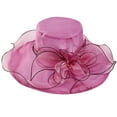 thumbnail image 4 of BYHONG Womens Summer Dress Hat Wide Leaf Flower Bridal Shower Hat Sun Hats Beach Hat Sun Hats Hot Pink, 4 of 4