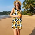 thumbnail image 3 of Vsdgher Robe d'Été Imprimé Vache Mignonne Tournesol B pour Femmes Décontractée Col en U Robe de Plage Sans Manches Robe Débardeur Ample avec Poche, 3 of 7